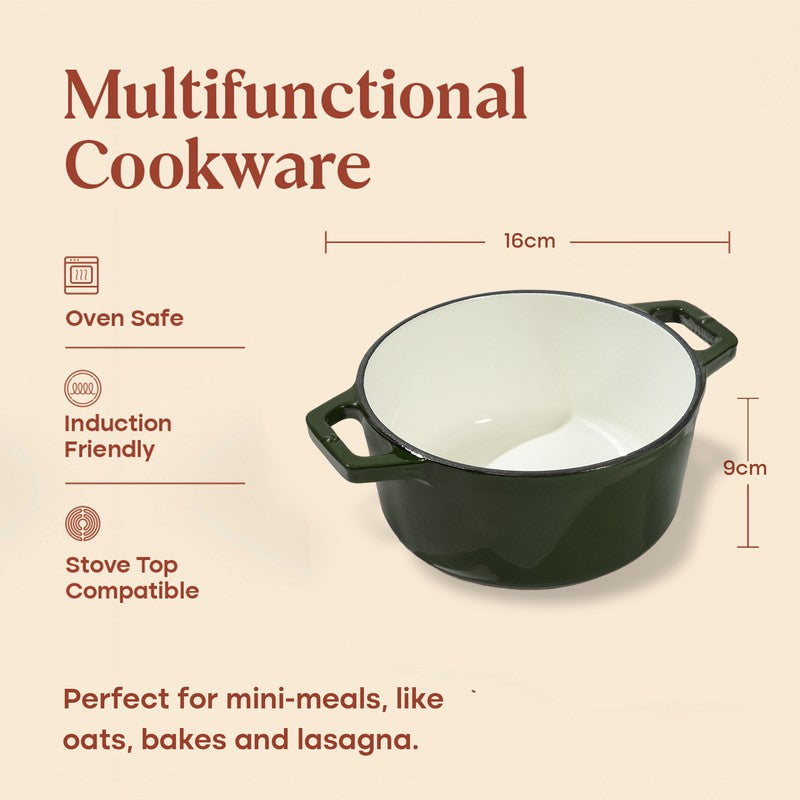Cumin Co Enamel Cast Iron Cooking Pot (1200 mL) - Green media 11