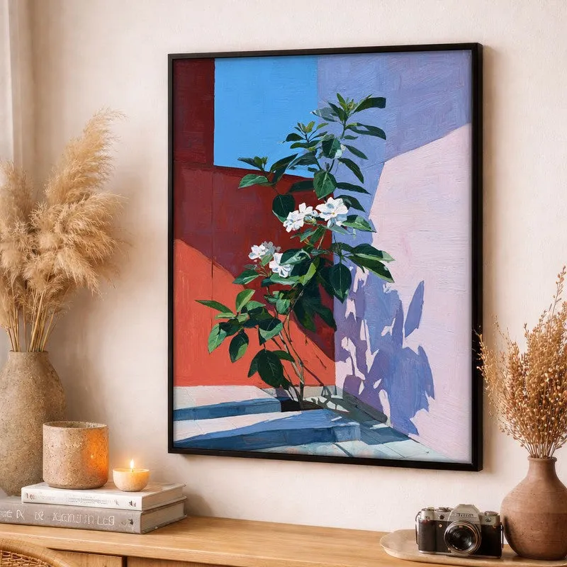 Sunset Stem Canvas Wall Painting - Black Frame media 3