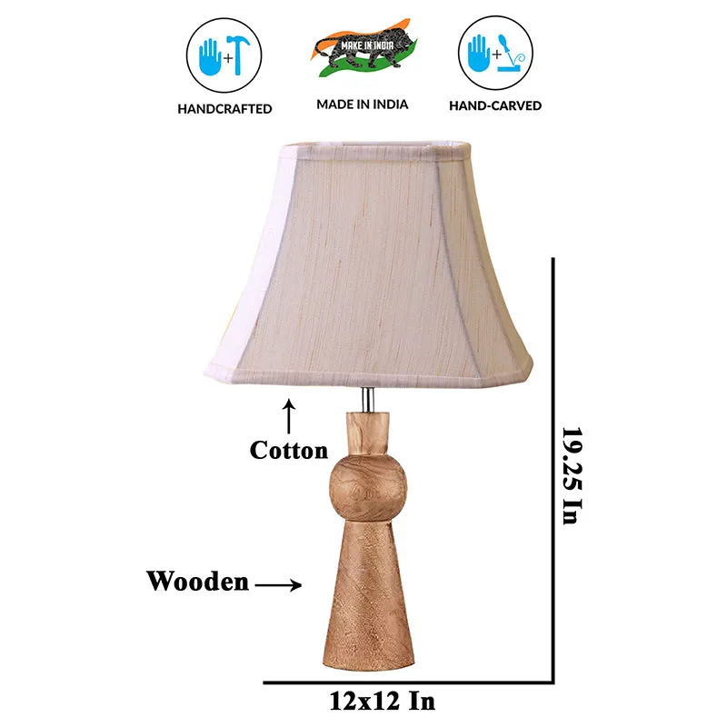 Angler Craft Wooden Table Lamp - White,Brown media 5