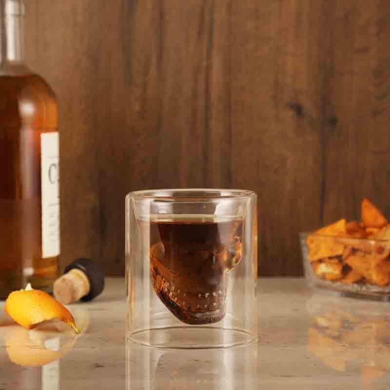 Goth Skull Old Fashioned Shot Glasses (75 mL ) - Set Of Two media 3
