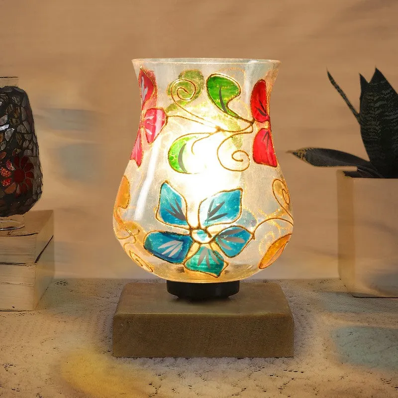 Glasmora Mosaic Glass Table Lamp With Wooden Base - Multicolor media 3