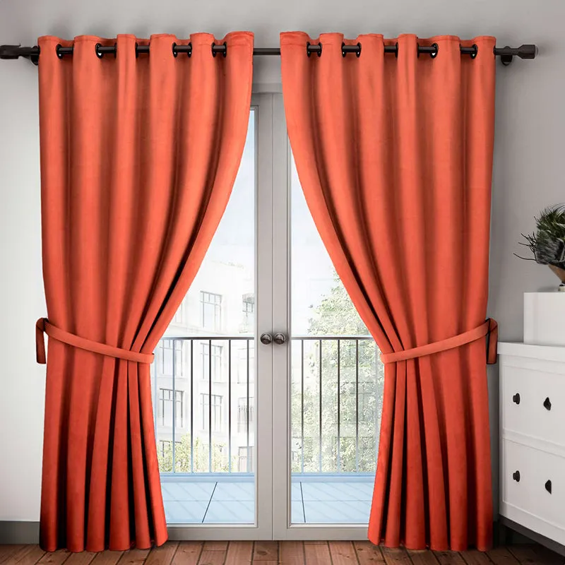 Nigel Blackout Curtain (Rust) - Set Of Two media 1