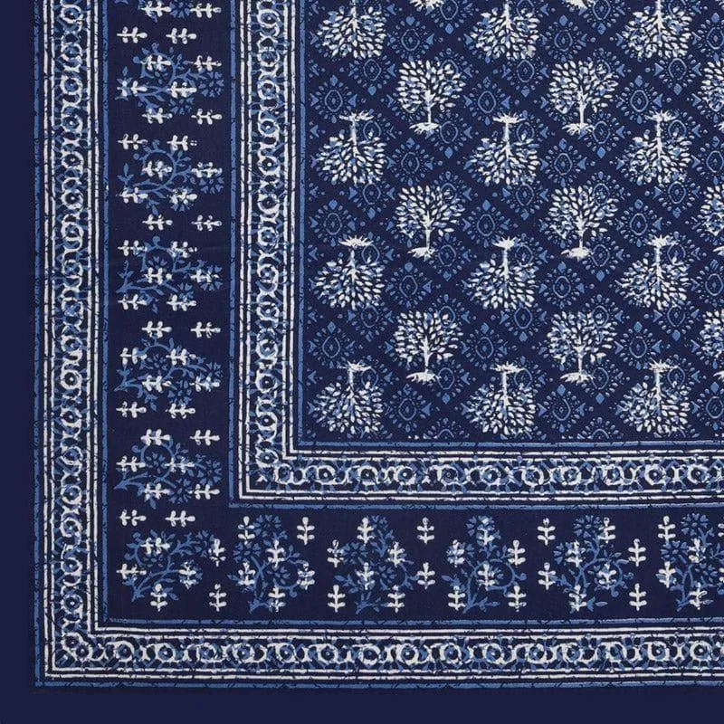 Arushi Printed Cotton Bedsheet (Blue) - 140 TC media 4