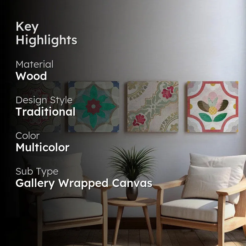 Jasmine Ethnic Wall Art - Set of Four media 2