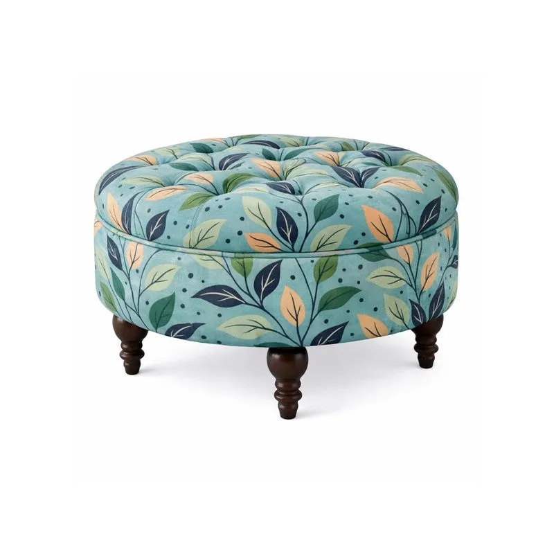 LoungePetal Teak Wood Ottomans & Pouffe - Blue media 3