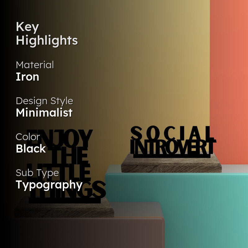 Introvert's Delight Typography Showpiece - Set Of Two media 2
