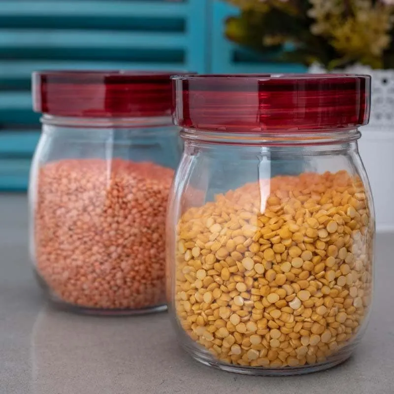Revo Round Storage Jar With Lid (800 mL Each) - Set Of Two media 1
