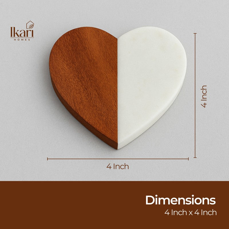 Heart Shaped Stone Acacia Wood Coasters media 10