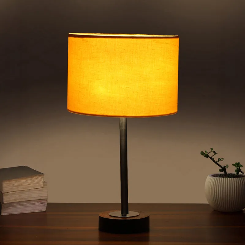 Cotin I Rodin Wooden Table Lamp - Yellow,Silver,Brown media 1