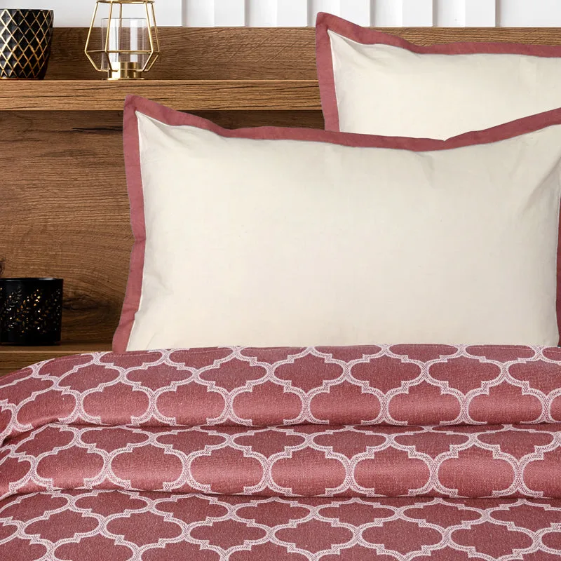 Saral Home Noor Cotton Bedsheet (Mauve) - 224 TC media 4