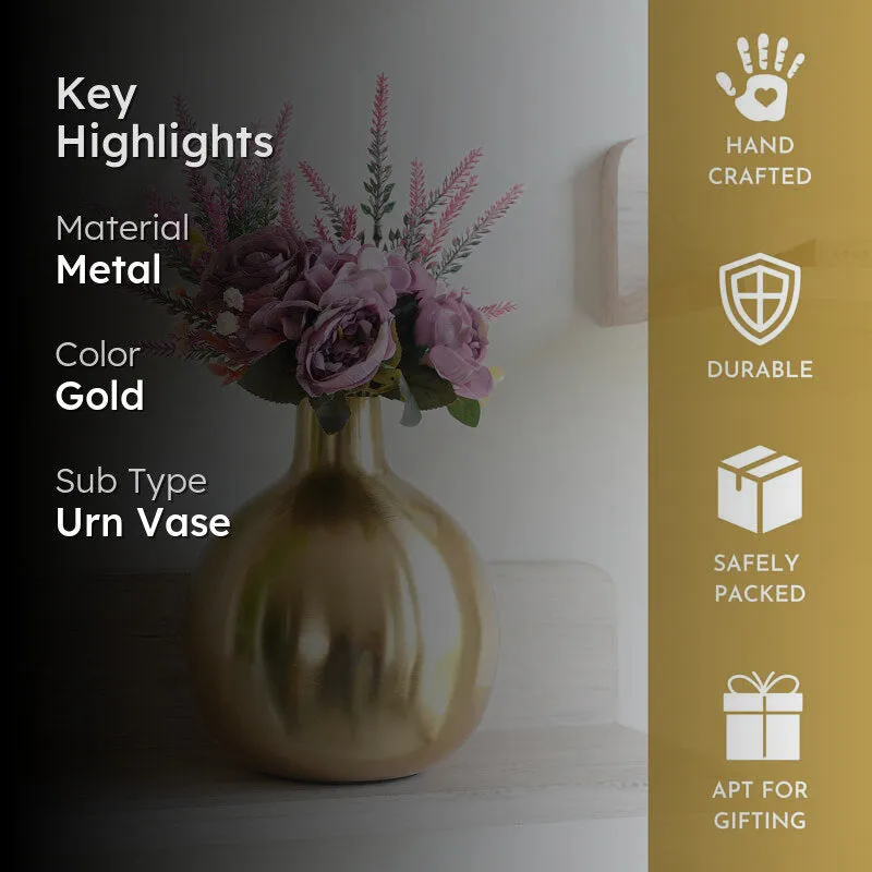 Sheen Metal Golden Flower vase - Shiny Gold media 2