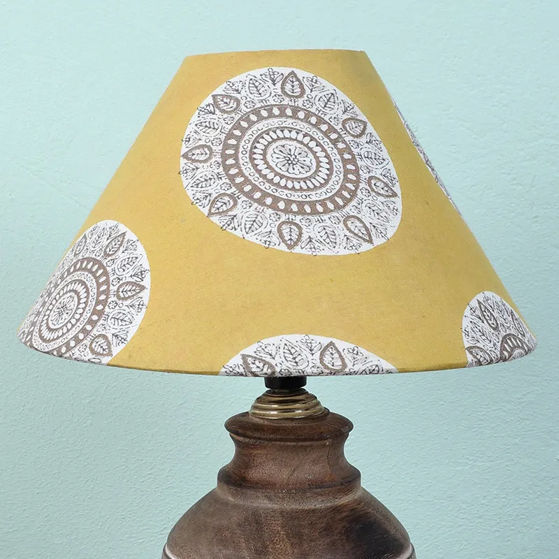 Mandala Merry Enso Printed Mango Wood Table Lamp - Brown,Yellow,White media 3