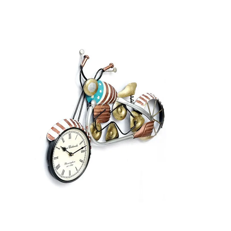 Decorative Bike Showpiece Accent Metal Wall Clock media 4