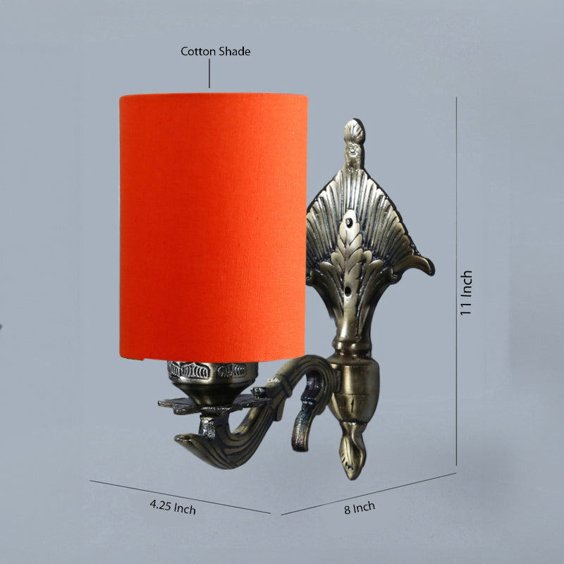 Magda Masique Cylindrical Fabric & Metal Wall Lamp - Orange media 4