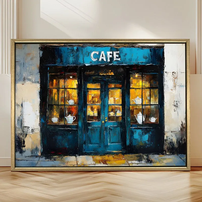 Window Cafe Canvas Wall Painting With Frame media 4