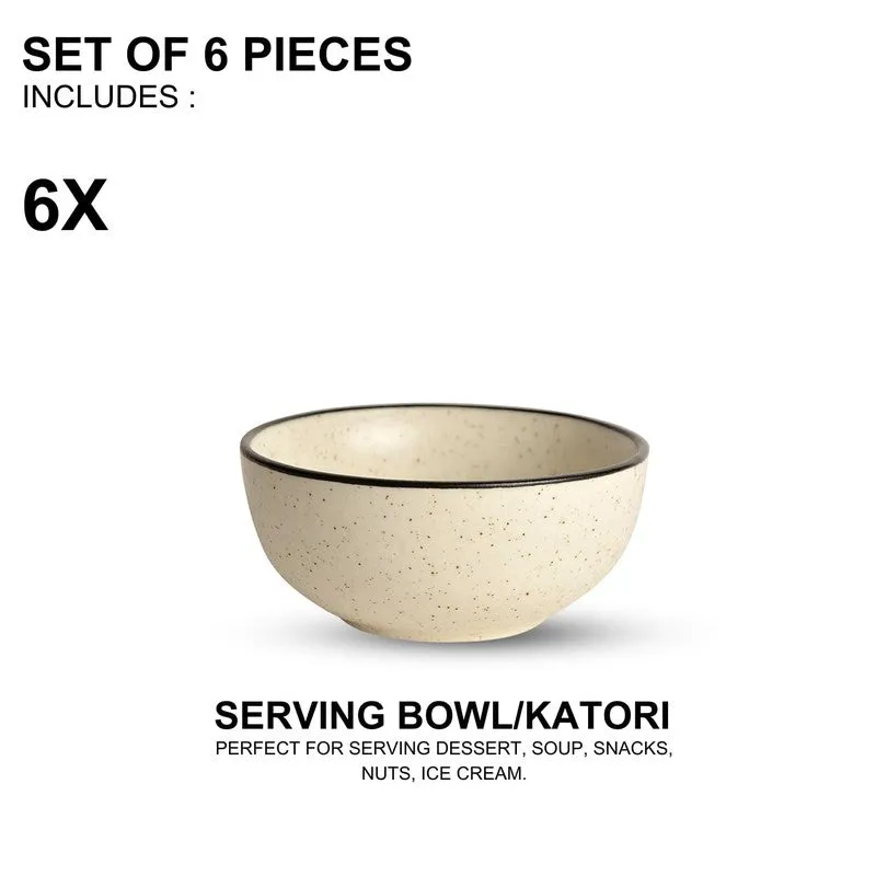 Annapurna Ceramic Snack Bowls (White, 200 mL Each) - Set Of Six media 5