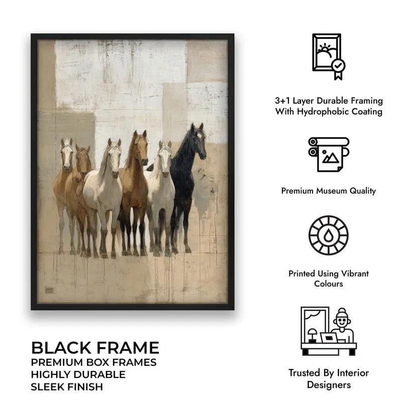 Equine Presence Wall Painting With Black Frame media 9