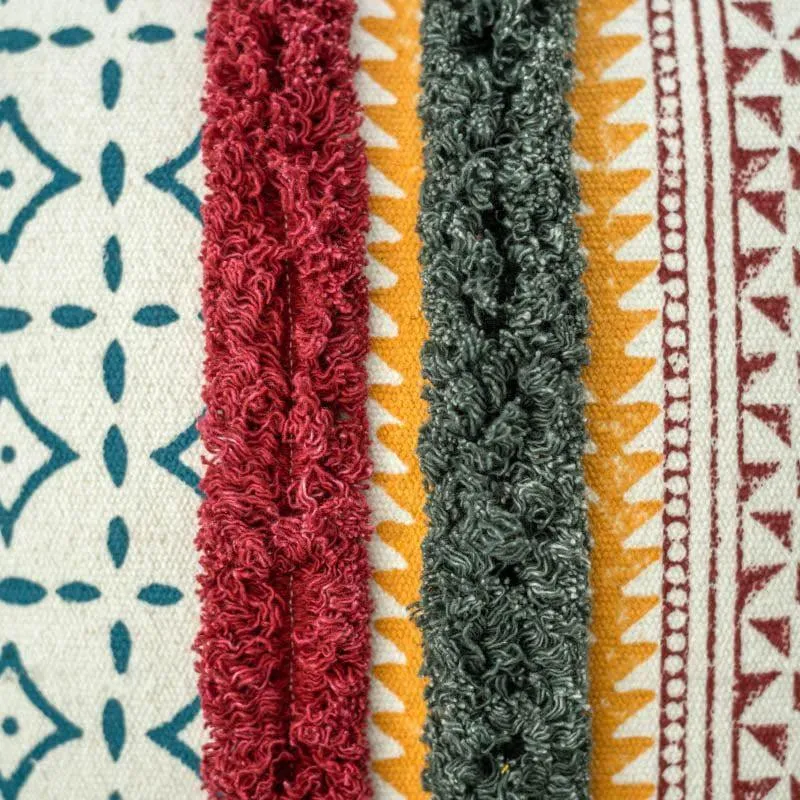 Multicolor Fringed Cushion Cover media 4
