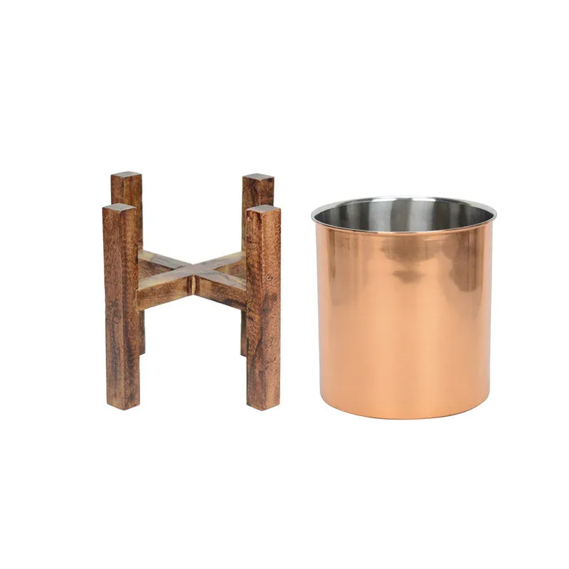 Hita Stainless Steel Planter With Stand media 3