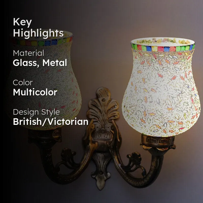 Nira Twinner Mosaic Glass & Metal Wall Lamp media 2