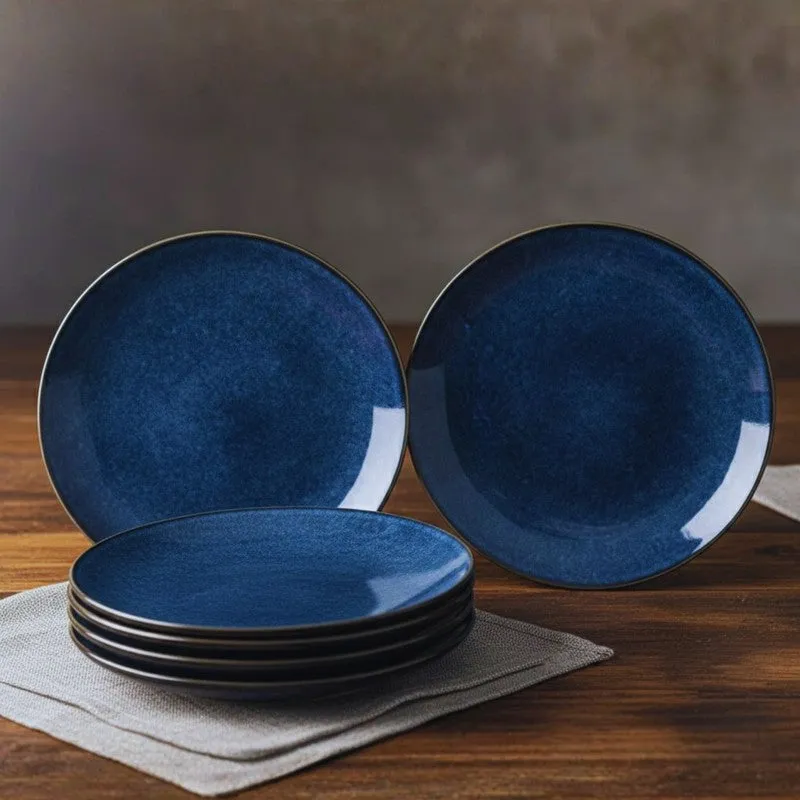 Ceramic Dinner Plates (Blue) - Set of Six media 3