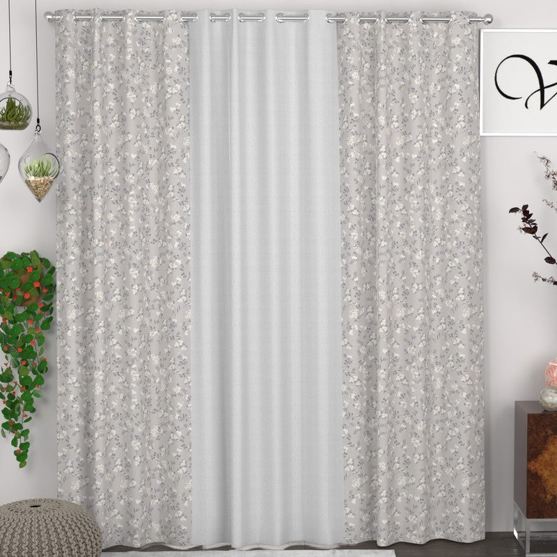 Garden Blossom Glow Curtains - Set of Three - Door - 7 Feet