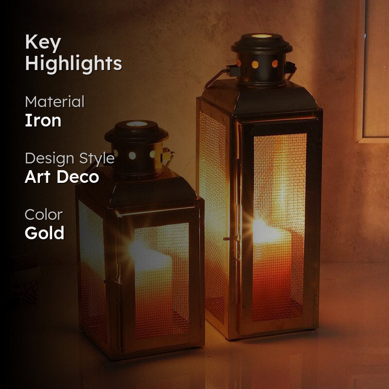 Edna Lantern Iron Tealight Candle Holder - Set Of Two media 2