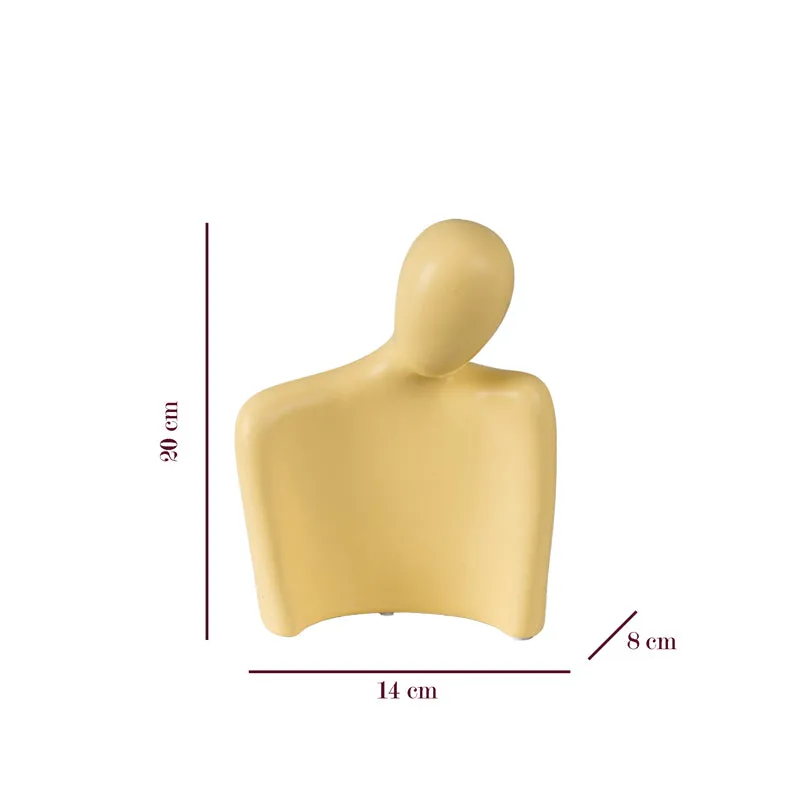 Dual Embrace Abstract Painted Resin Showpiece (Yellow) - Set Of Two media 7