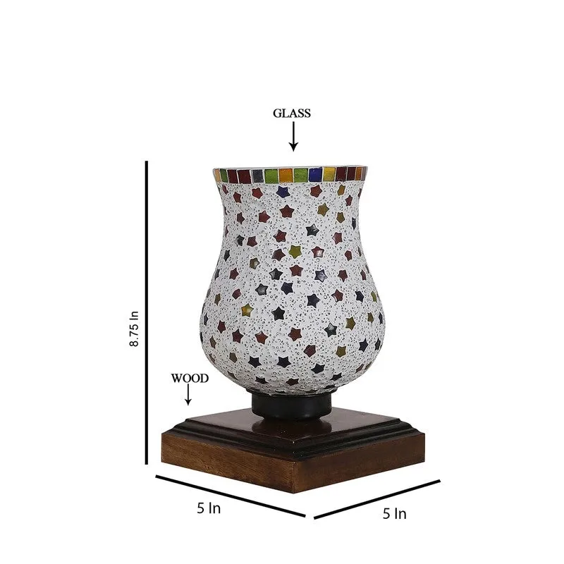 Spektrum Mosaic Glass Table Lamp With Wooden Base - Multicolor media 9