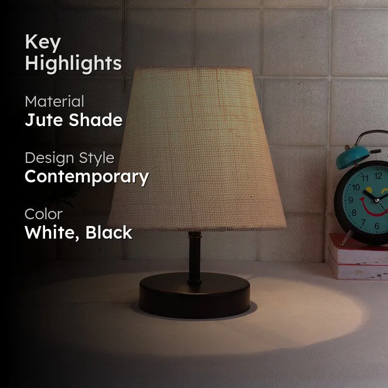 Otravo Jute Table Lamp - White,Black media 2