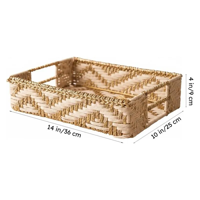 Artisan Woven (Cotton,Metal,Zari) Storage Basket media 6