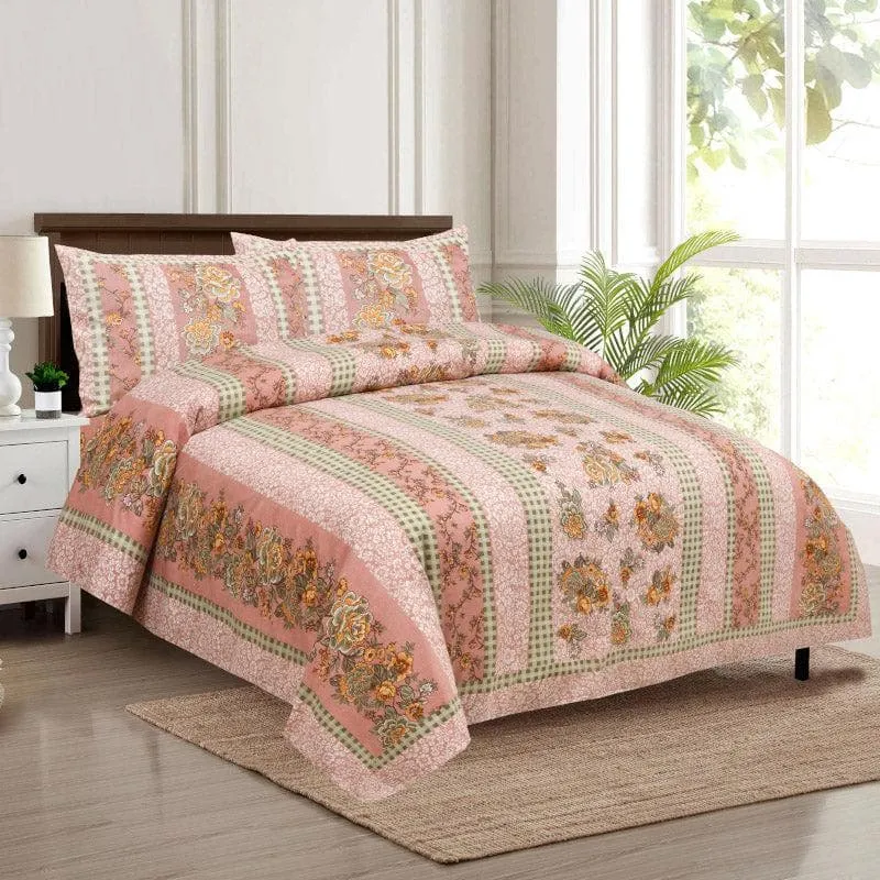Maharani Mahal Cotton Bedsheet (Pink) - 160 TC media 1