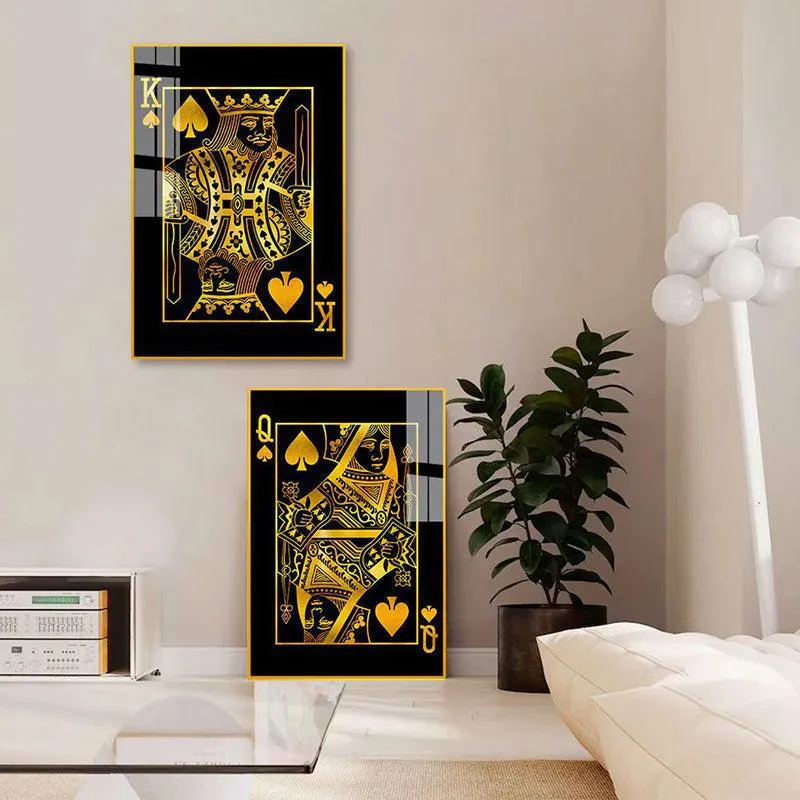 Crown & Spade Canvas Wall Art With Frame - Set Of Two media 3