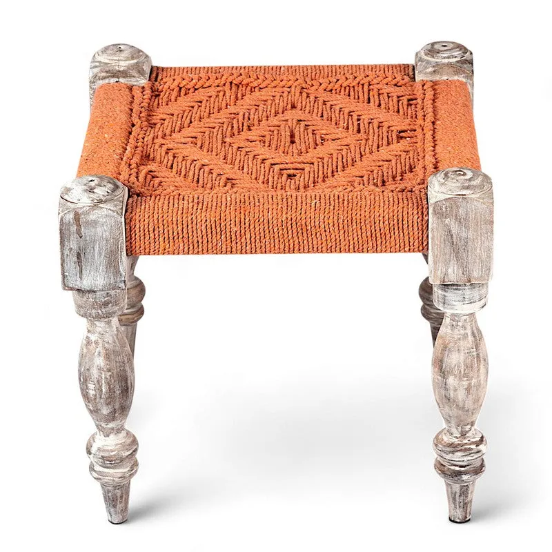 Crixo Sheesham Wooden Bench with Stools (Orange) - Three Piece Set media 6