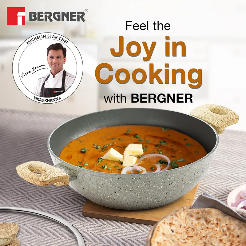 Bergner Ever Glide Non-Stick Kadhai With Lid (25 cm/2500 mL) - Set of Two media 4