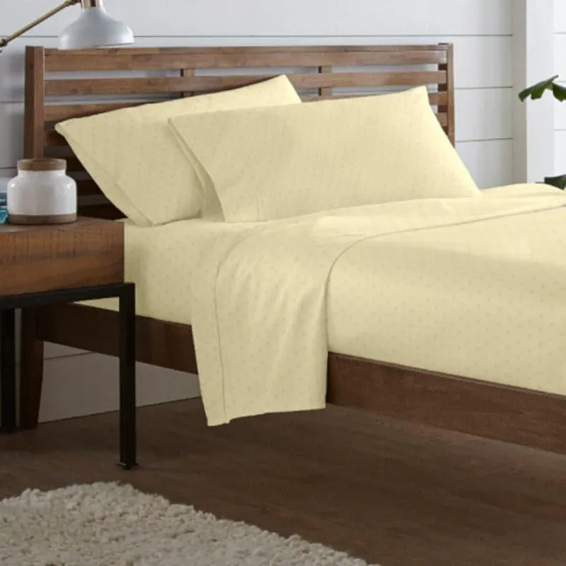 Azva Swiss Dot Cotton Bedsheet (Ivory) - 300 TC media 4