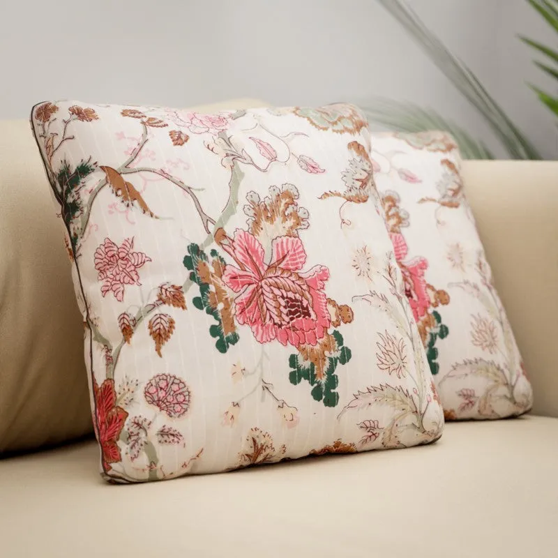 Petal Cascade Cotton Cushion Covers - Set Of Two media 4