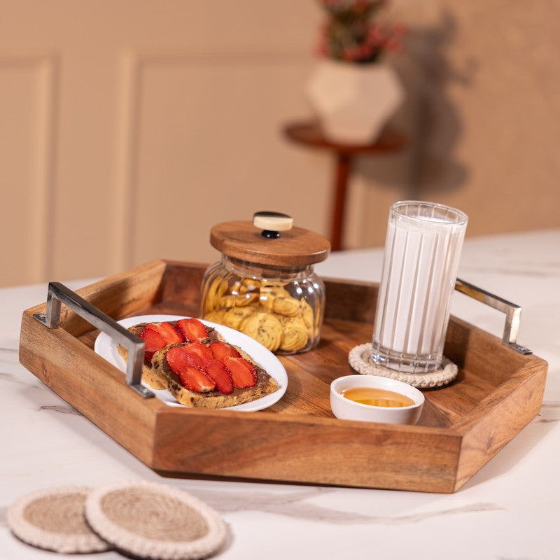 ChefServe Wood Serving Tray - Brown,Silver