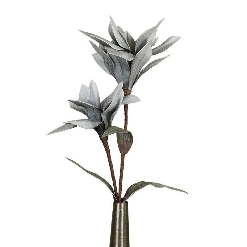 Artificial Velora Foam Flower Stick - Grey media 4