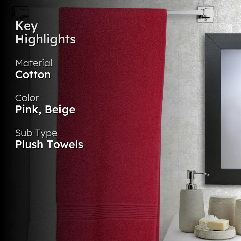 Reffy Bath Towel (Red & White) - Set Of Two media 2