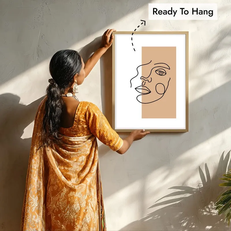 Bold Contours Canvas Wall Painting With Brown Frame media 7