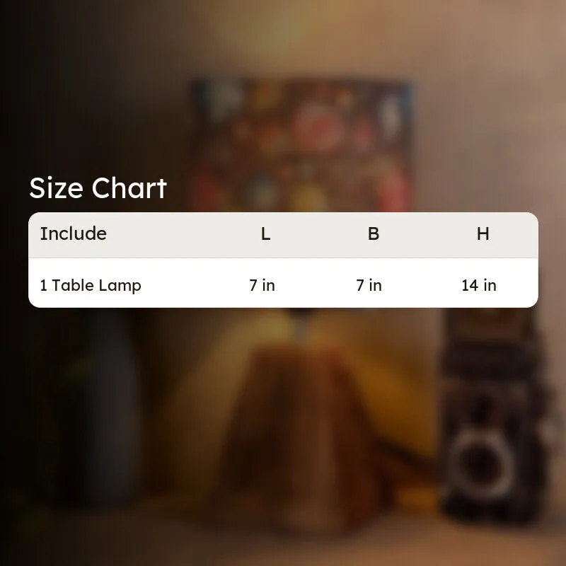 Size chart image for one table lamp