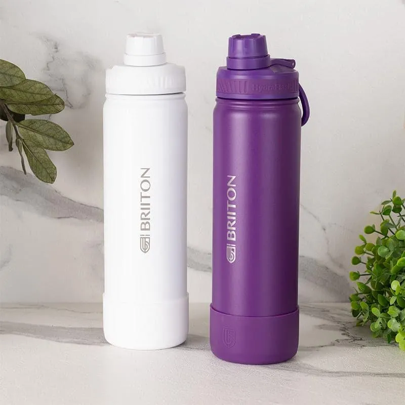 Quench Pal Hot & Cold Thermos Water Bottle (White & Purple, 750 mL Each) - Set Of Two media 1
