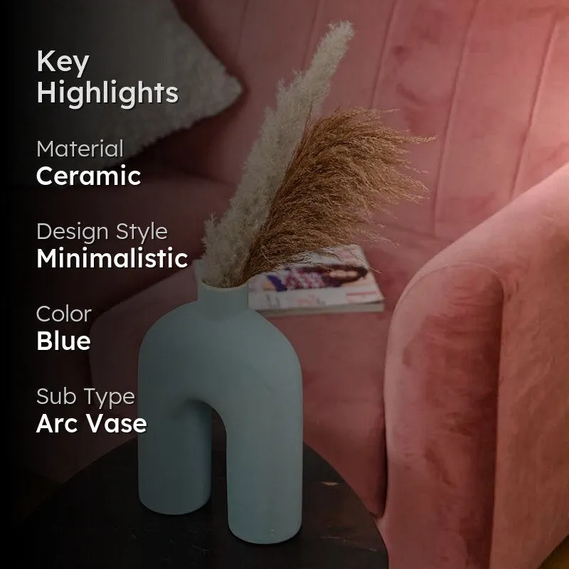 Scandinavian U Vase - Blue media 2