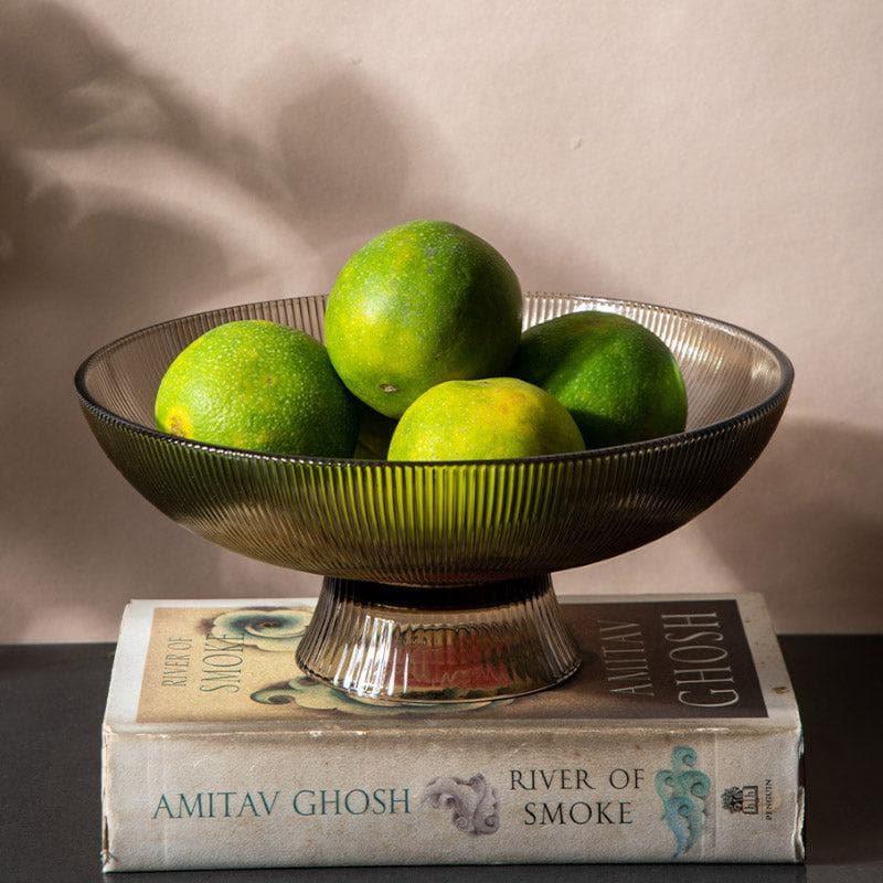 Ribbed Glass Fruit Bowls - Brown media 4