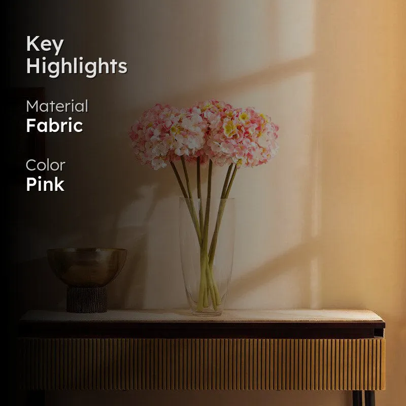 Artificial Realistic Hydrangea Flower Stick (Pink) - Set Of Three media 2