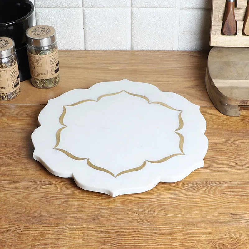 Stonova (Marble,Brass) Marble Serving Platter media 6