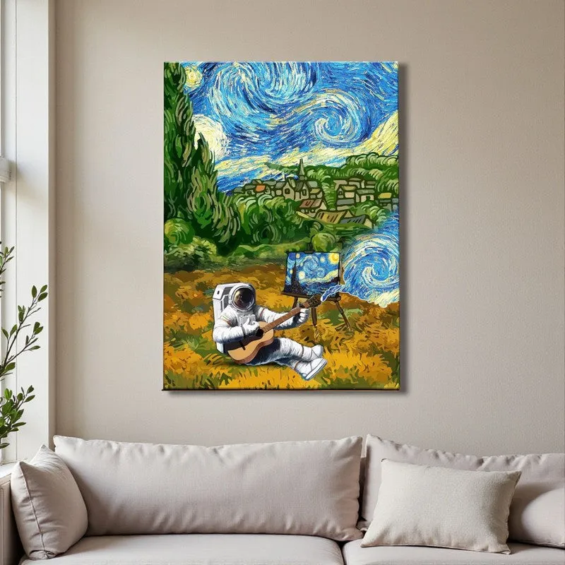 Astro Starry Night Canvas Wall Painting - Multicolor media 3