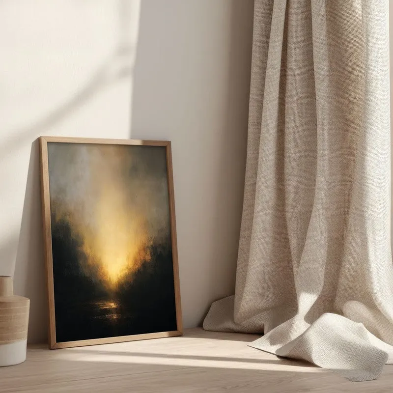 Horizon of Hope Archival Paper Wall Painting With Brown Frame media 3