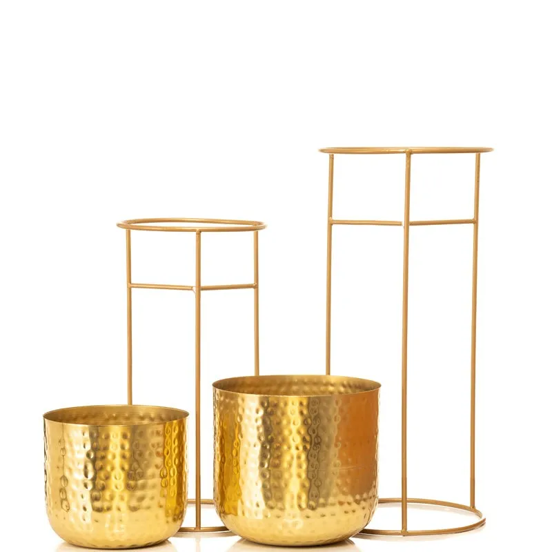 Milara Allure Hammered Planter (Gold) - Set Of Two media 4
